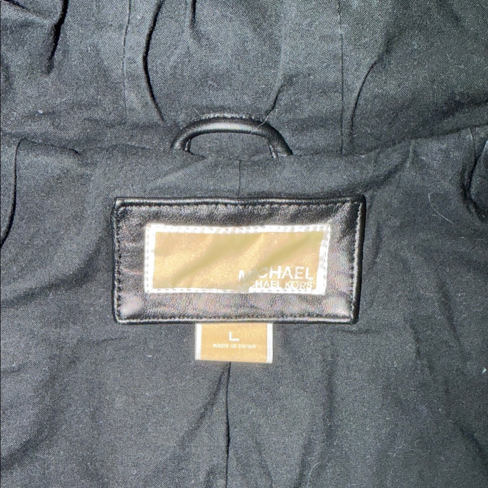 MICHAEL Michael Kors Black Hooded Leather Moto Jacket - Picture 4 of 6